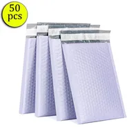 Packtaschen Lavendel Lila Bubble Mailer 50 stücke Polygepolsterte Mailing Umschläge Für Verpackung Selbstversiegelungsbeutel Pad