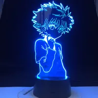 Mignon Hunter X Hunter Acrylique LED Night 3D Light Touch Bureau Lampe de table pour les enfants des enfants Chambre Décor Veilleuse Dropshipping