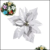 Christmas Decorations Festive & Party Supplies Home Garden 1Pc 8" Inches Sprinkle Artificial Flower Wedding Decor Tree Ornament( Sliver) Sie