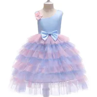 New Flowers Girls Dress For Wedding Party Multilayer TUTU Dress Bridesmaid Baby Girls Clothes Summer Pirncess Dresses For Girls