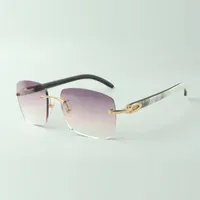 클래식 디자이너 선글라스 3524025, 천연 혼합 버팔로 경적 사원 안경, 크기 : 18-140 mm