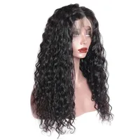 Water Wave peruca 13x4 Rendas Front Human Human Wigs pré arrancado com styline natural Moderno Mostrar pêlo brasileiro rápido