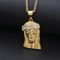 رجل الهيب هوب قلادة مجوهرات الأزياء الفولاذ المقاوم للصدأ يسوع قطعة قلادة قلادة قلادة جودة عالية الذهب قلادة