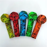 Tuyau de silicium de graffiti coloré Fumeurs de tabac de tabac avec bol en acier inoxydable Tuyaux à main en silicone Smoke2616