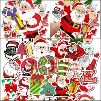 50 sztuk Naklejki Wodoodporne Boże Narodzenie Graffiti Naklejki Laptop Samochodowy Naklejki Bagażowe Kreskówki Kwiat Santa Claus Snowman 4 5SL G2