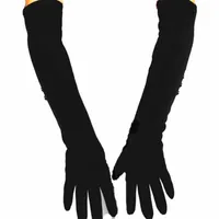 48 см длиной хлопок трикотажного материала женских перчатки по длине локтя бронех бархатной подкладки теплых весенних и осенних событиям 201019