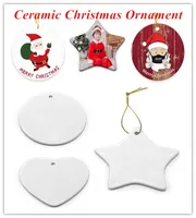 Blanks Sublimation Keramik Ornament Keramik Weihnachtsschmuck Personalisierte Keramik handgefertigte Ornamente für Weihnachtsbaumdekoration