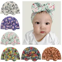Accessori per capelli carino 1 pz infantile bambini nati baby turbante fascia india cappelli beanie cotone misto stampato bow knot cappucci bambini ragazze di testa