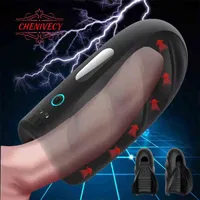 NXY Sex Men Masturbators CheniveCy Vibrator Speelgoed Voor Penis Trainer Mannelijke Masturbator Delay Ejaculation Stimuleer Glans Vibrating Massager Pussy 1222