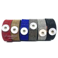 Charm Bracelets Crystal Magnent 079 Rhinestones Brazalete de cuero 18mm Botón de ajuste Pulsera de la joyería para mujeres adolescentes regalo1