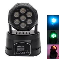 Brand New 80W 7-RGBW LED AUTO / CONTROLE DE VOZ DMX512 Mini Moving Head Stage Lâmpadas (AC 110-240V) Black * 2 alta iluminação de palco de brilho