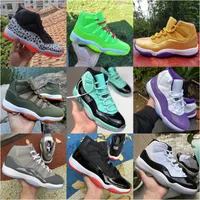 2022 Basketball Shoes 11 XI Cool Grey Metallic Silver Yellow Green 11s White Purple High Jumpman Leopard Print Women Mens Sports Trainers Sneakers US13 Eur47