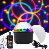 Mini Crystal Magic Ball Lamp Bluetooth Speaker Musical LED Stage Lighting Disco Ball Projector Party Lights USB Charge Night Lights