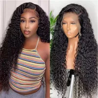 Brazilian Water Wave Curly 13x4 Front Human Hair Wigs For Black Women Natural Hairline Body Pre-plucked Lace Front Wigs180%