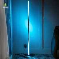 RGB LED akrylgolvlampor Bluetooth Diming Rod Corner Light för vardagsrum sovrum atmosfär stående inomhusljus