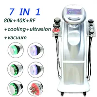 NUEVO PRODUCTO Slubming Body Vacuum Cavitación de 80k y dispositivo de succión de RF ultrasónico de 40MHz con 7 manijas para la venta