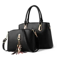 Smooza Women's Bag 2021 New Designer s Famous Brand Woman 2 Pcs set Composite s Female Leather Handbag Shoulder