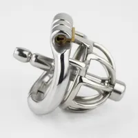 Dispositivo di castità maschile in acciaio inox acciaio inox con catetere catetere cazzo gabbia pene serratura cazzo anello castità cintura