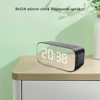 Altavoz Bluetooth inalámbrico FM Radio Caja de sonido Desktop Reloj de alarma Subwoofer Reproductor de música TF Tarjeta Bajo Altavoz Boom Wholea54