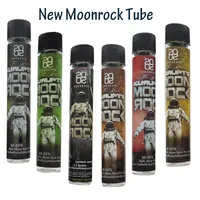 Moonrock Glass Tubes Preroll Förpackning Tube Moonrock Tube Packaging Tank Dry Herb Packaging Bottle New Moonrock Klistermärke 120 * 20mm Instock