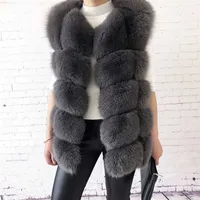 Women's high quality real fur vest 100% natural real fur fashion fur coat jacket vest Genuine Leather coat 220121