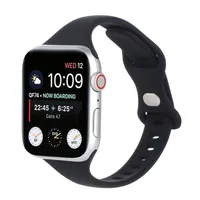 Nowy dla Apple Watch Butterfly Buckle Strap Iwatch7 Super Gorący i Modny Silikonowy Monochromatyczny Pasek Pojedynczy Koło 42/44 / 45mm 38/40 / 41mm Opcjonalnie