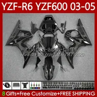 YAMAHA YZF R6 600CC YZF600 YZF-R6 2003-2005 COUNTLING 95NO.193 YZF R 6 600 CC GRI Alevler 2003 2004 2005 Vücut YZF-600 YZFR6 03 04 05 Motosiklet Fairing