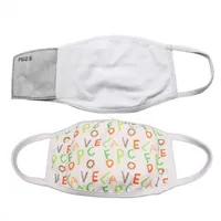 DHL Blanks Sublimação Face Mask Adultos Crianças com bolso de filtro Pode colocar PM2.5 Junta Prevenção de Poeira para impressão de transferência DIY