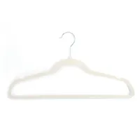 Gratis verzending Fabrikant Groothandel 10 Stks 45 0.5 24.5 Plastic Flocking Clothes Hangers Ivory White