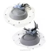 Fascinators Hair Clip Headband Pillbox Hat Bowler Feather Veil Wedding Party O30 20 Drop Clips & Barrettes