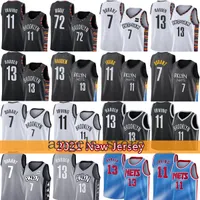 Brooklyns Basketball Jersey Net James 13 Harden Kyrie Mens 11 Irving 2021 Kevin New 7 Durant 72 Biggie Purple