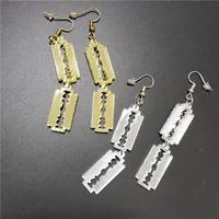 Blade Dangle Earrings for Women Mirror Gold Silver Acrylic Jewellry Girls Accessories