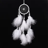 Home Furnishing Dream Catcher Net Study Room Wall Hanging Wind Chime Natural Fluff Feather Colorful Handmade Decorate New Arrival 5 5sj M2