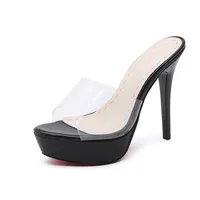 저렴한 섹시한 투명 여성 샌들 여성은 0928 Zapatilla 블랙 높은 뒤꿈치 플랫폼 신발 여름 여성 '젤리 신발 얇은 발 뒤꿈치 펌프