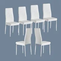 US stock biały Nowoczesny Minimalistyczny jadalnia krzesło meble ognioodporna skóra rozpylona metalowa rura diamentowa wzór siatki Restauracja Home 301Z