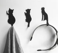 Bathroom Kitchen Cartoon Hook Black Cat Dog Shaped Waterproof Metal No Trace Hooks Hangers Articles For Daily Use New 3 5yk J2