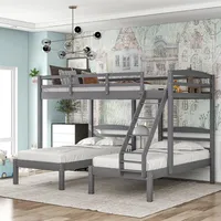 США аксессуары мебель для спальни полные по двумя двухъярусной кроватью, тройным двухъярусным кроватям, серый261Y