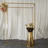 No table including)decoration Wedding Supplies Golden square Backdrop Metal Gold Wedding Arch Stand Party Birthday Back drop