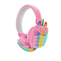 Écouteurs Bluetooth Casque sur l'oreille avec POP Bubbles Silicone Casques arc-en-ciel Coloré Stéréo Sans fil Casque pour enfants pour Mobilephone Tablet PC