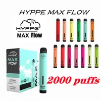 Hympe Max Flow Janger Vape Stylo electronic Cigarettes de 2000 Puffs Pre remplie de batterie de 6 ml 900 mah A49