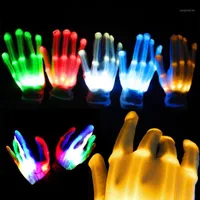 Partito favore 1pcs LED Guanti lampeggianti Glow Glow Light Up Finger Lighting Dance Decoration Decoration Forniture Coreografia Puntelli Di Natale1
