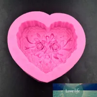 1 PCS 3D Silicone Sabonete Molde Coração Amor Rose Flor De Chocolate Mold Moldle Polymer Moldes ofícios para sabão barato 7x6.2x3.5cm