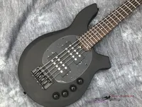 China OEM Electric Bass Guitar Bongo Metal Black Color 5 Strings HH Pickups Active Activo