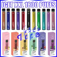 Iget XXL 1800 Puffs Disposable Vape Pen E Cigarette With 950mAh Battery 7ml Prefilled Pod Cartridge Vapor Kit VS Puff Bar Plus Bang Gunnpods King Max
