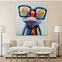 Wear Glasses Frog Framed & Unframed Home Decor Handcrafts /HD Print Oil Painting On Canvas Wall Art Canvas Pictures ,ER5,20112
