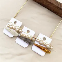 DHL shipping Fashion Women Girls Pearl Metal Hair Clip Barrette Stick Hairpin Bobby Jewelry Styling Tools Hair Accessories