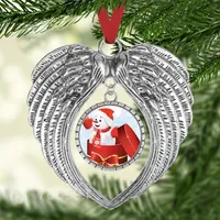 Sublimation Leerzeichen Weihnachten Ornament Dekorationen Engelsflügel Form Blank Fügen Sie Ihr eigenes Bild und Hintergrund hinzu Neue YJL323