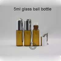 50PCS, 5ML высокое качество т коричневый / прозрачный шар бутылки духов бутылки, стеклянные бутылки розливу разделение, 5мл containe