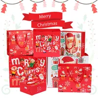 Merry Christmas Gift Wrap Paper Bag Xmas Tree Packing Snowflake Candy Box New Year Kids Favors Bags Decorations261F