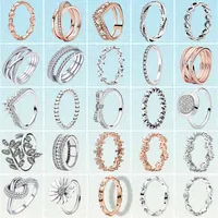 Trendy Ring 925 Silber Stapelbare Ringe Infinite Blume Prinzessin Bone Herz Frauen Finger Für Geschenk